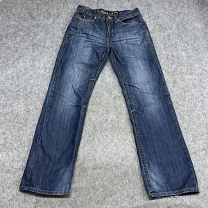 Helix Jeans Mens 32x32 Blue Black Label Straight Distressed Grunge Punk Rock